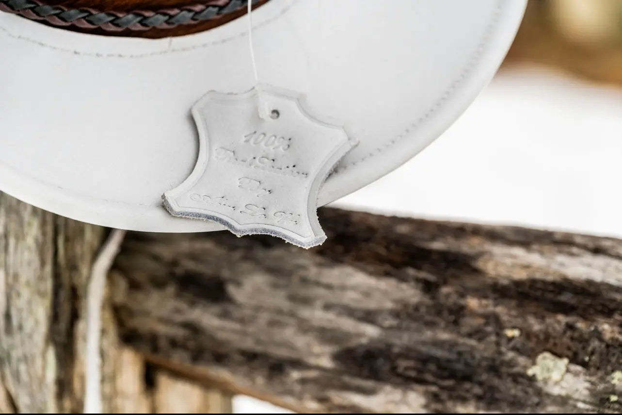 Avu Le Vu Custom Real Buffalo Leather Cowboy Hat, Genuine Cowhide Fur, Unique Handcrafted Western Hat White Avu Le Vu