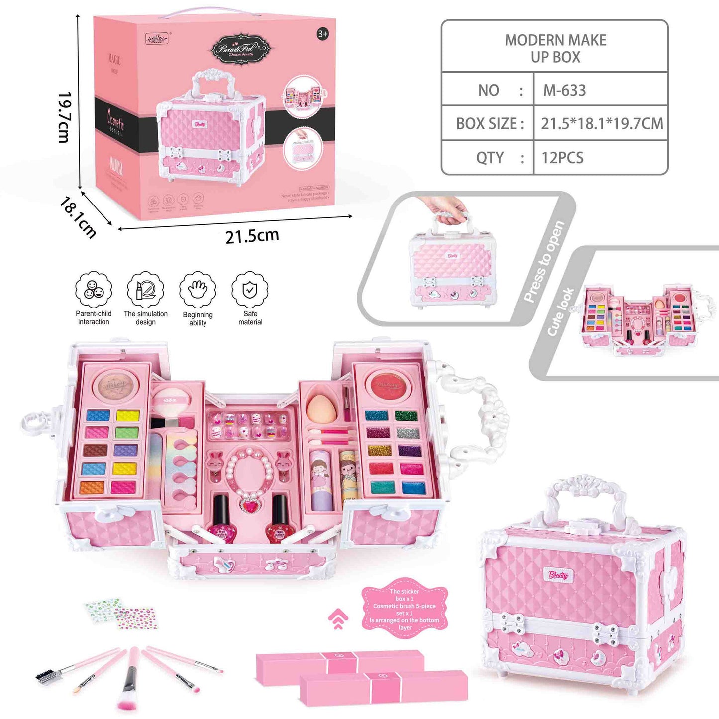 Girls' Cosmetics Can Store Makeup Box Toys Suit