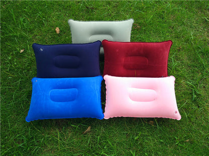 Wholesale Outdoor Pvc Pillows Travel Camping Thick Flocking Rectangular Inflatable Pillows Nap Companion Square Pillow
