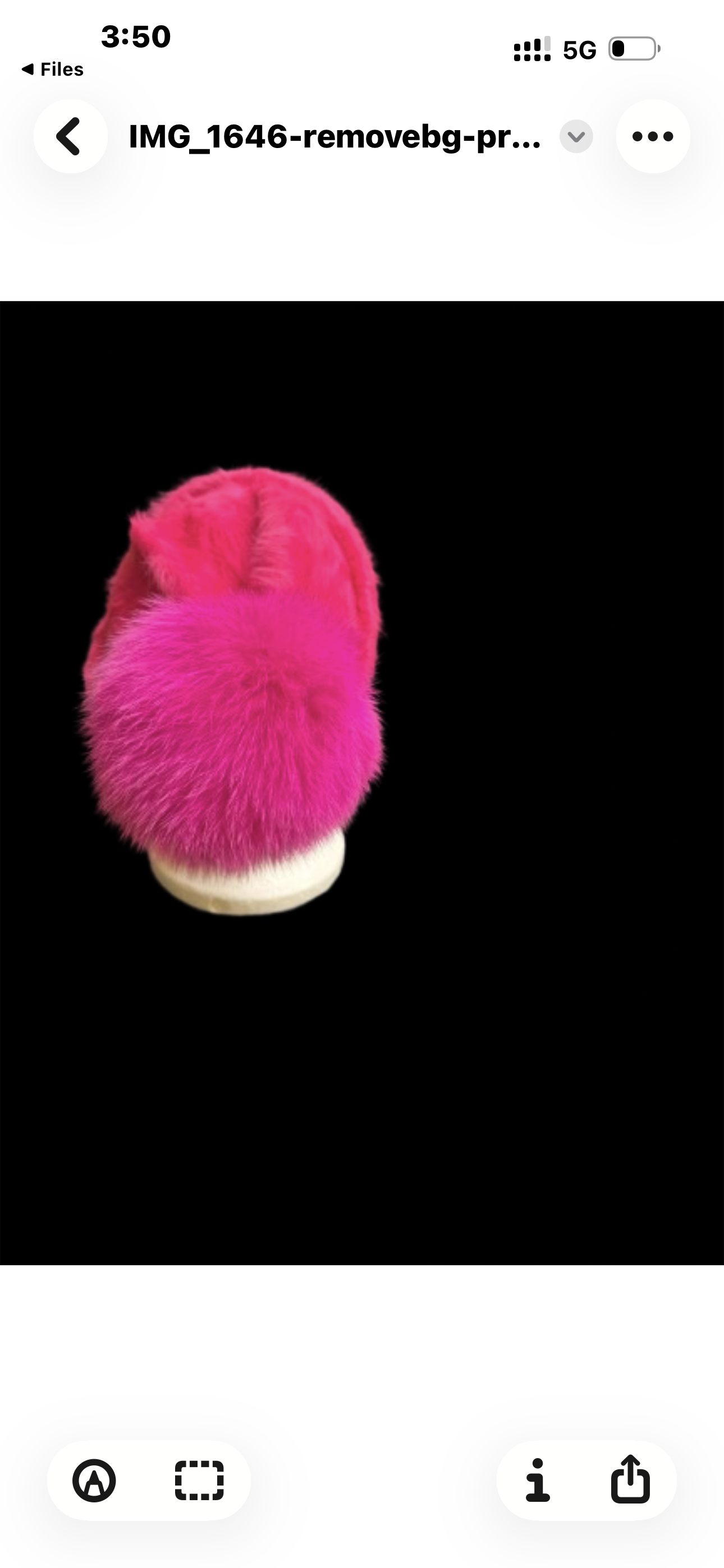 AVU LE VU Slouchy Beanie Hat Real Angora Rabbit Hair, Real Fox Pom Pom Hot Pink