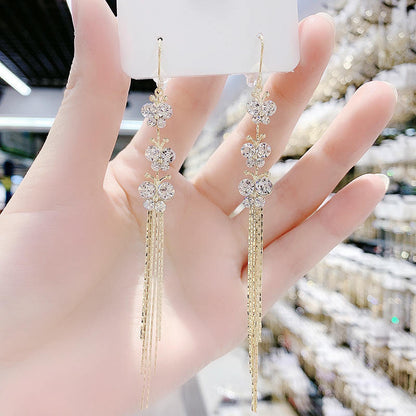 Butterfly Rhinestone Rhinestone Earrings Women