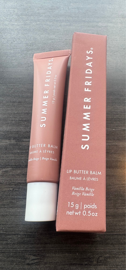 Summer Fridays Lip Butter Balm  Vanilla Beige  NEW Net Wt 0.5 Ozs
