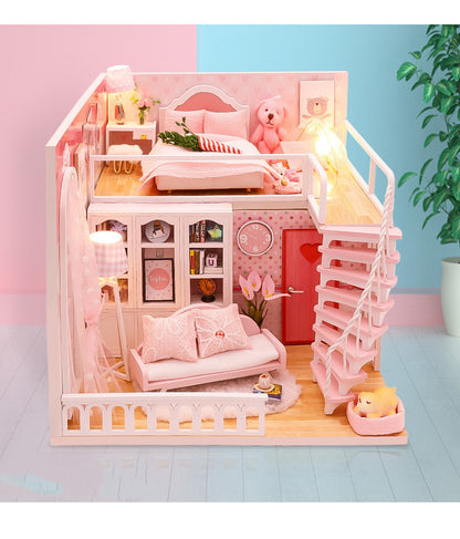 Stable Happiness Hut Hand-assembled Doll House Mini Scene Wooden House