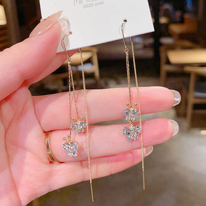 Butterfly Rhinestone Rhinestone Earrings Women