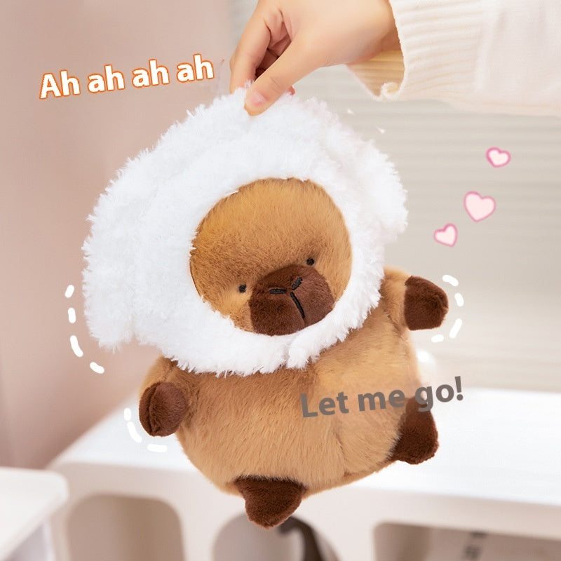 Capabala Capybara Wearing Hat Orange Hat Girls' Plush Toys Doll