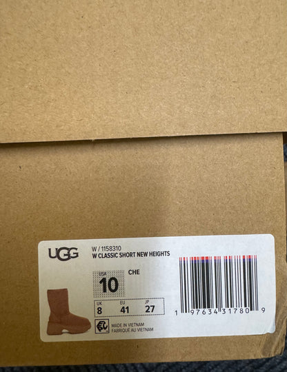 UGG Classic New Heights Short Boot (Women) Size 10 Chestnut New in the box.