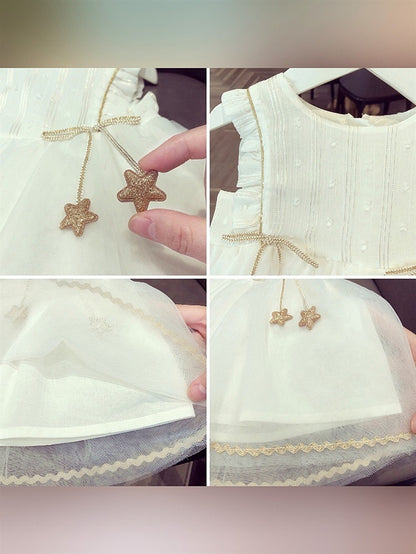 Baby Gauze Dress Summer Western Style Tulle Tutu Mesh Year-old Princess Dress