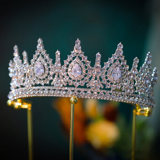 Luxury Cubic Zirconia Crown Crystal Bridal Tiaras Crowns Que