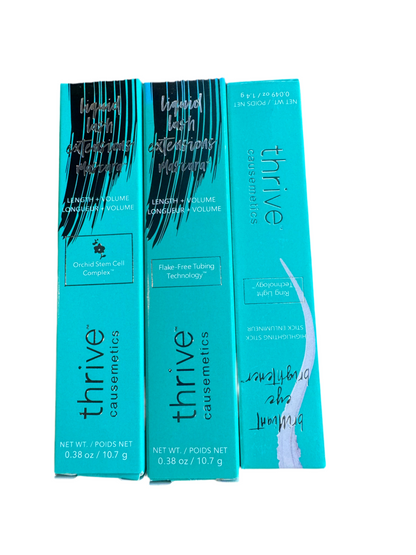 Thrive Causmetics Liquid Lash Extension Gift Bag 3 Units Brynn Crystal Stella Brilliant Eye Brightener New in Box