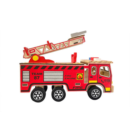 Colorful Wooden Fire Truck Fire Truck Children's Model Toy