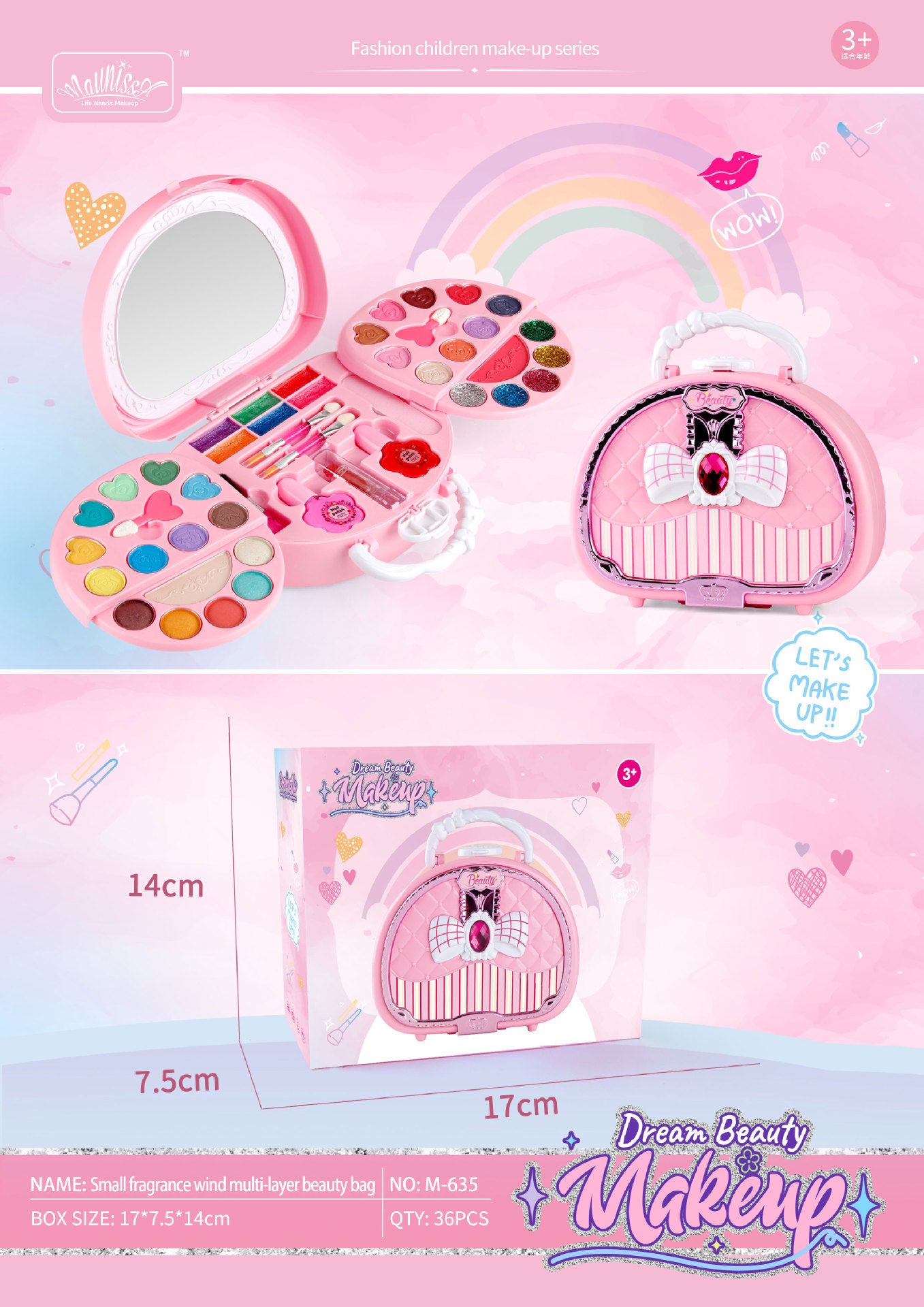 Girls' Cosmetics Can Store Makeup Box Toys Suit