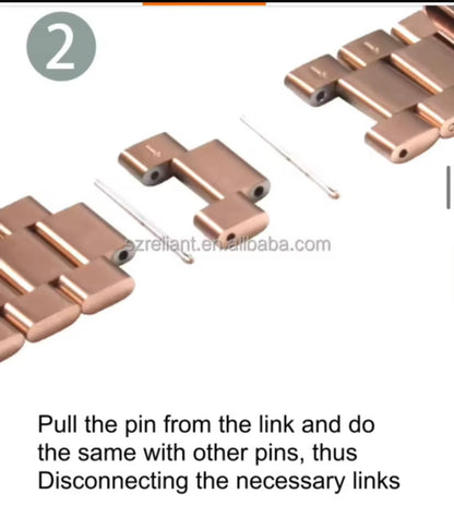 Avu Le Vu For Apple Watch Series 10 46MM Band, Bezel Zircon Crystal Rose Gold