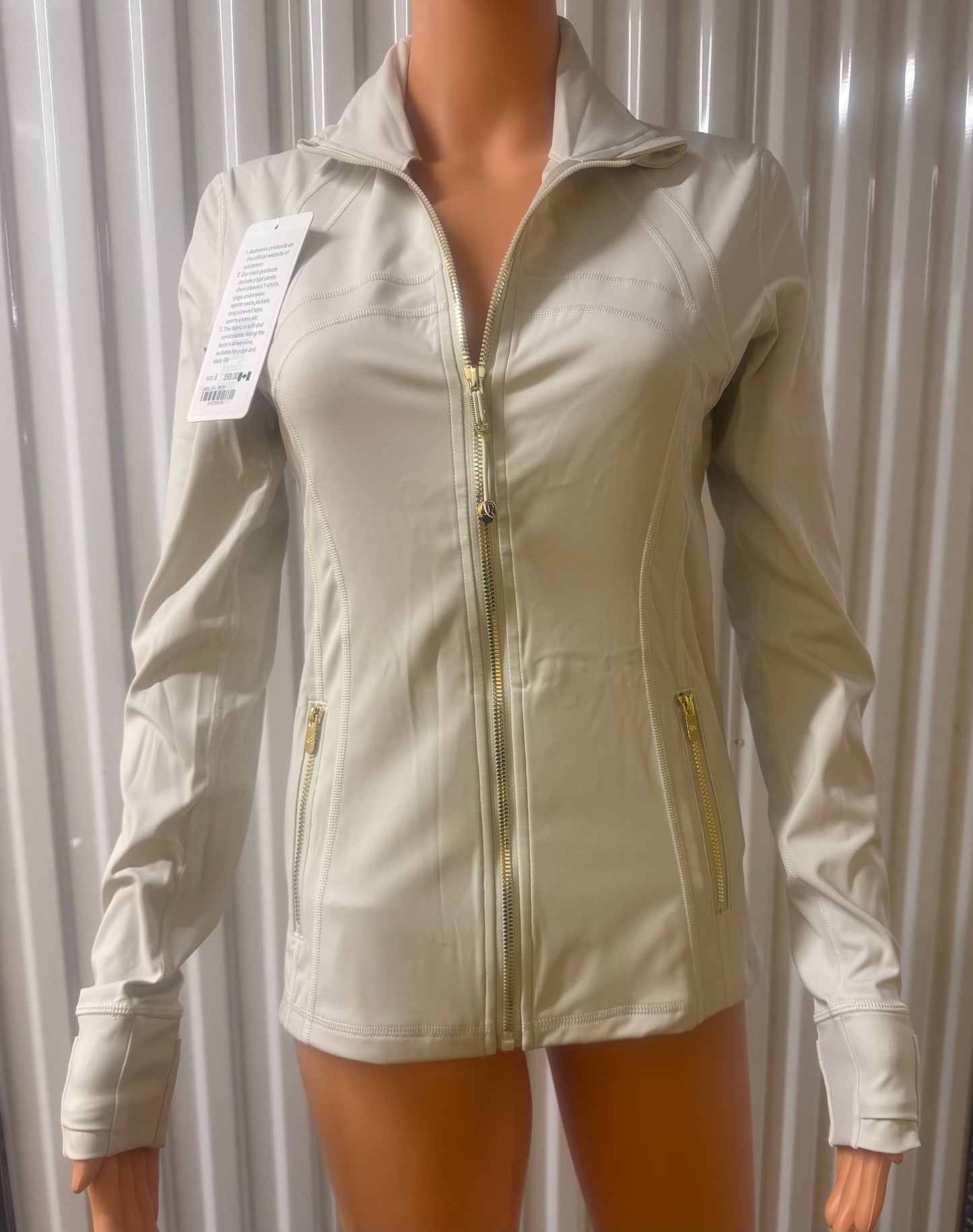 Lululemon Define Jacket Nulu New Light Ivory/Gold Size 6 Woman’s