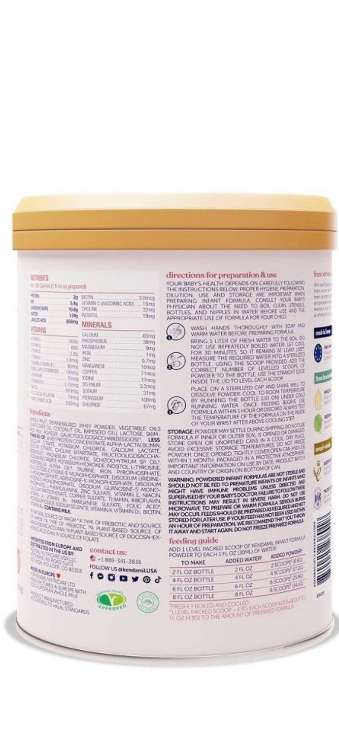 KENDAMIL INFANT FORMULA POWDER 28.2 OZS NEW EXPIRATION 7/30/2027
