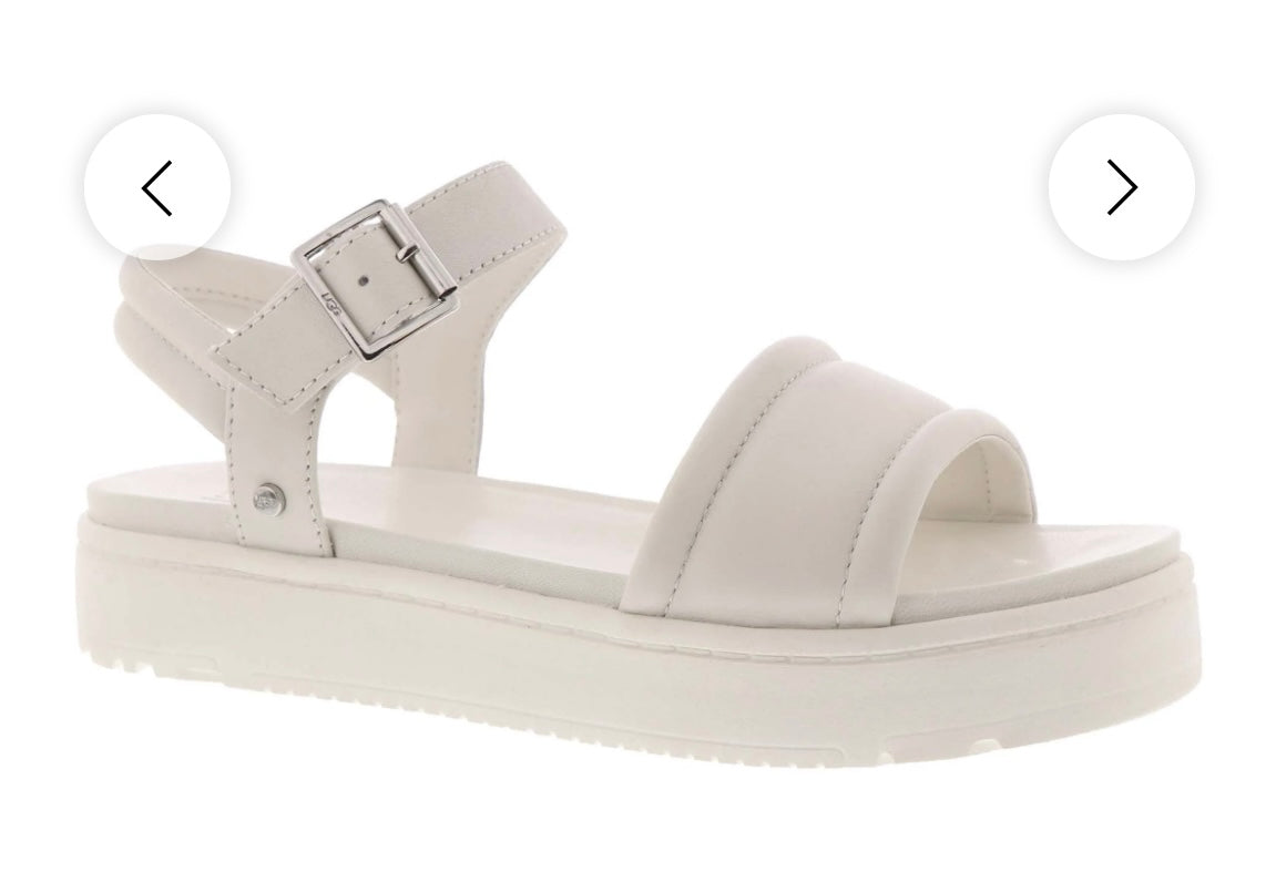 UGG Zayne Ankle Strap Sandal Cream Size 9.5 NIB Avu Le Vu