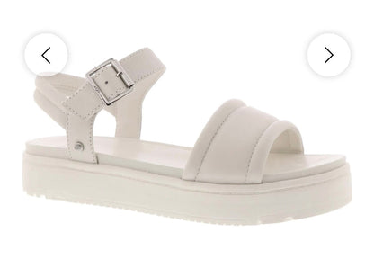 UGG Zayne Ankle Strap Sandal Cream Size 9.5 NIB Avu Le Vu