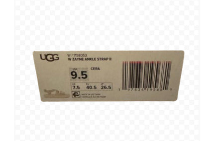 UGG Zayne Ankle Strap Sandal Cream Size 9.5 NIB Avu Le Vu