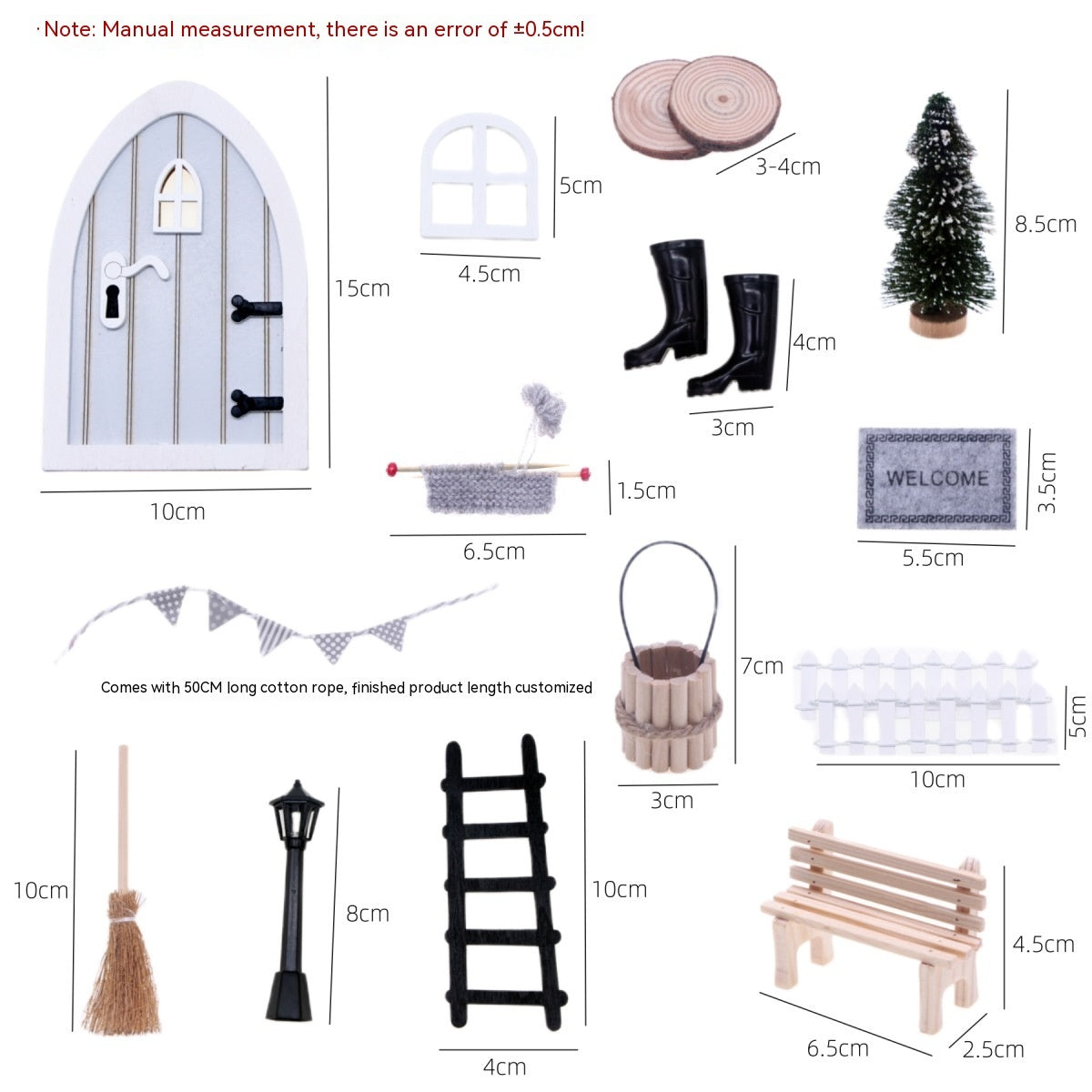 Doll House Wooden Gray Courtyard Set